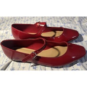 Adorable Patent Red Mary Janes - Women's Size 10